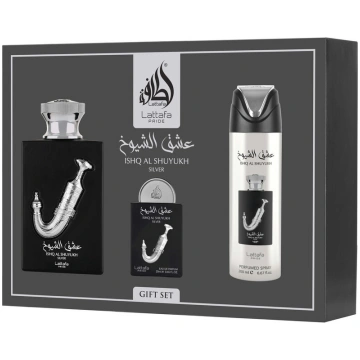 Lattafa Ishq Al Shuyukh Silver Gift set EDP 100 ml