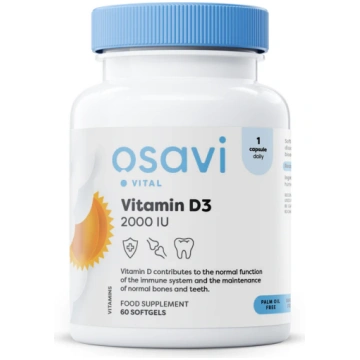 Osavi D3 vitamīns, 2000IU - 60 kapsulas