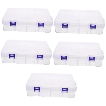 Lurrose 5stücke Nail Charms Organizer Box Transpar