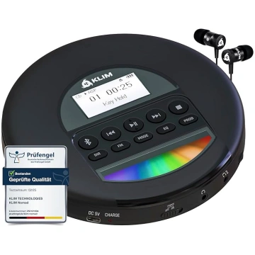 KLIM Nomad - Tragbarer CD-Player Discman mit langl
