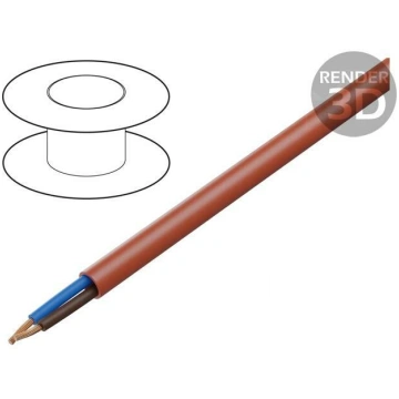 Wire: mains; HLGs; 2x1.5mm2; Insulation: LSZH; red
