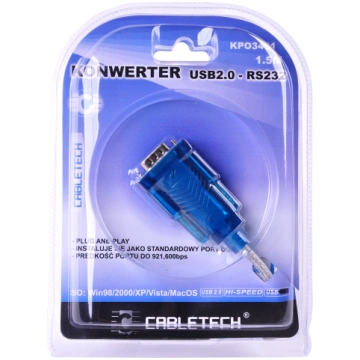 Cabletech DB9M USB to RS-232 Adapter Blue (KPO3431