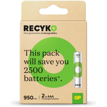 Uzlādējamās baterijas GP, AAA, 950 mAh, 2 gab