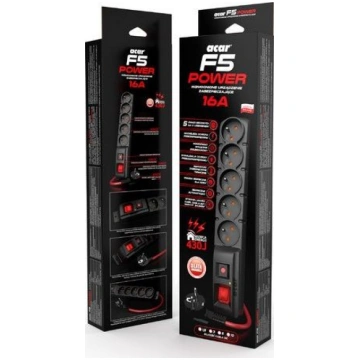 Surge Protector F5 Power 1.5m black 16A ( W2289 59