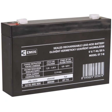 Akumulators 6V 7Ah 4.7 mm EMOS B9659