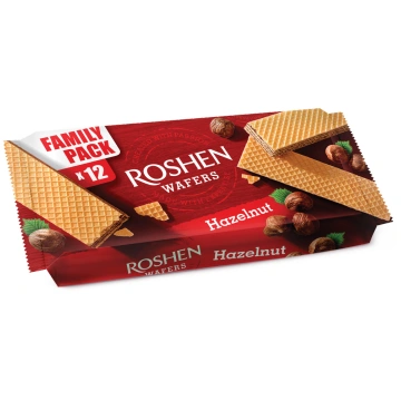 Vafeles ROSHEN WAFERS ar riekstu krēma pildījumu, 