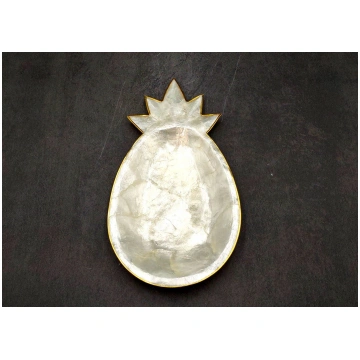 Gold Edged Pineapple Capiz Shell Tray (One shell d