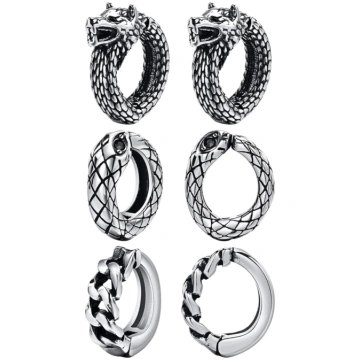 JewelryWe Viking Auskari Vīriešu cirvis Nerūsējošā