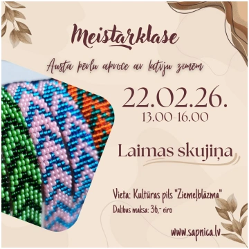 Austa pērļu aproce ar Latvju zīmēm - 22.02.2026