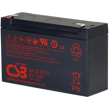 Akumulators 6V 12Ah F2 Pb CSB CSB Battery