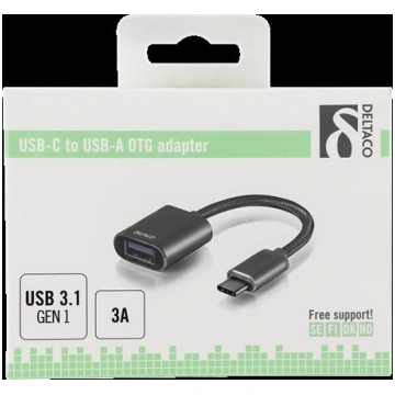 Deltaco USBC-1277 USB cable 0.11 m USB 3.2 Gen 1 (