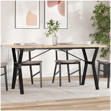Valgomojo stalas, 140x80x75,5cm, pušis ir ketus, y