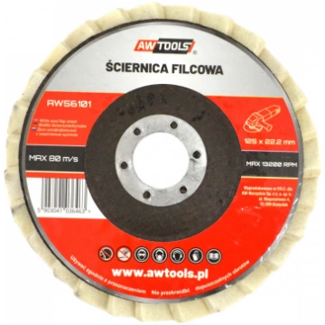 Pulēšanas filca diska disks 125mm, dabīgais filcs,