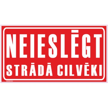 Zīme Neieslēgt strādā cilvēki Alumīnijs (neobonds 