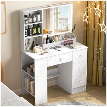 Dressing Table with Mirror and Lighting, 3 Colours