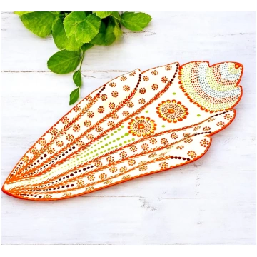 Potters Orange Gladiola Platter Potterswork