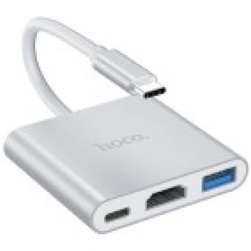 Adapteris Hoco HB14 Type-C to USB-A+HDMI+Type-C si