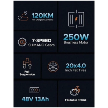 Elektriskais velosipēds Engwe Engine X 20", melns