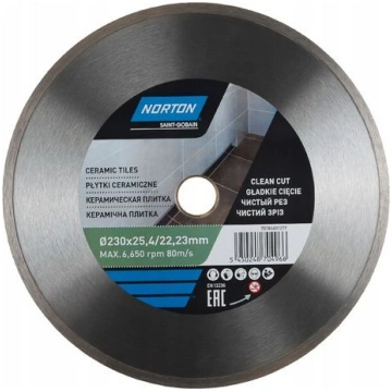 Norton Clipper tarcza diamentowa do ceramiki 230x2