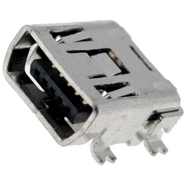 Connector: USB AB mini; socket; SMT; PIN: 5; horiz