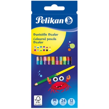 Pelikan divpusēji krāsaini krītiņi, 12 gab. = 24 k