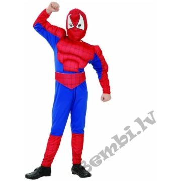 Spiderman tērps komplekts ar muskuļiem (uzvalks ar
