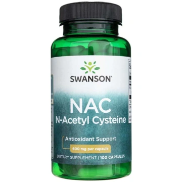 Swanson NAC N-acetilcisteīns 600 mg - 100 kapsulas