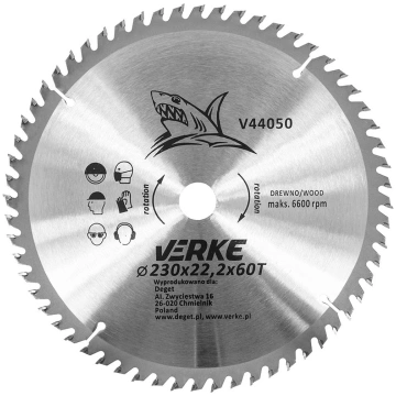 Zāģa ripa kokam 230x22.2x60z; V44050 VERKE | V4405