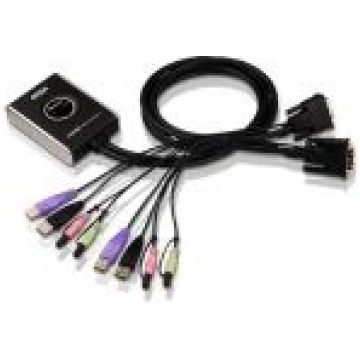 Aten 2-Port USB DVI / Audio Cable KVM Switch with 