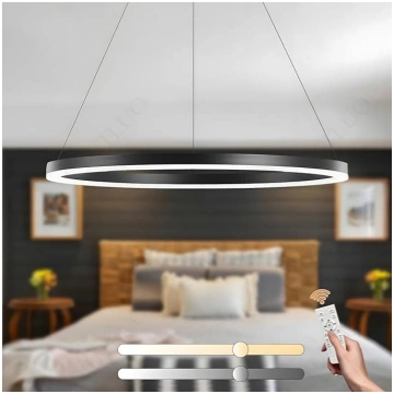 Mūsdienīga DIY apļa LED lustra, 1 melns gredzens: 