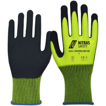 Nitras NYLOTEX SOFT HV, montāžas cimdi, neona dzel