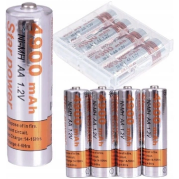Uzlādējamas AA baterijas Rivex, 4900mAh