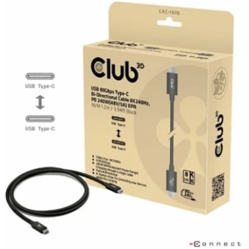 CLUB 3D USB Type-C 1.2m Black Cable