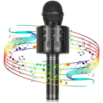 Bezvadu karaoke mikrofons, melns Nav norādīts