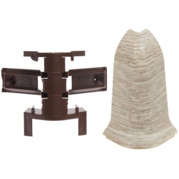 Grīdlīstes ārējais stūris + krabis CEZAR, h59 mm, 