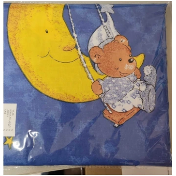URGA virspalags 140x100cm BEAR AND MOON blue IZPĀR