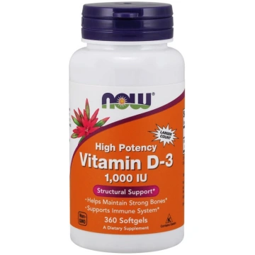 NOW Foods D-3 vitamīns, 1000 SV - 360 kapsulas