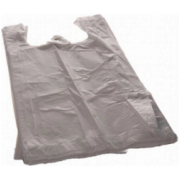 Maisins ar rokturiem 16+12x30 cm, balts/zils HDPE 