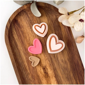 Polymer Clay Cutter, Heart Outline Shapes, Minimal