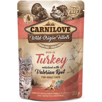 Mitrā kaķu barība Carnilove Cat Pouch Turkey Valer