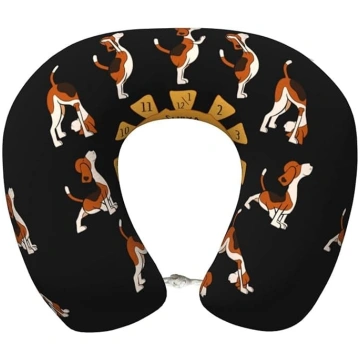 Beagle Doing Yoga ceļojuma spilvens Memory Foam ka