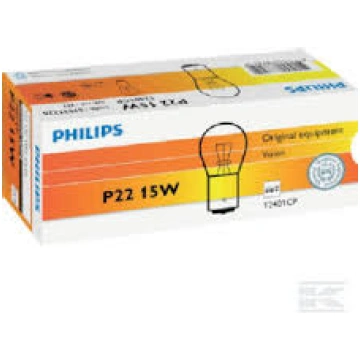 PHILIPS auto spuldze 12V P22 15W BA15s 1.gab