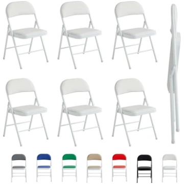 mcc direct Folding Chair, Faux Leather Folding Cha