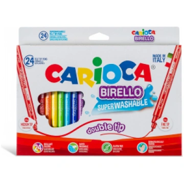 Flomasteri CARIOCA Birello divpusējie, 24 krāsas 2