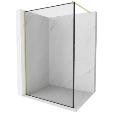 Walk-in dušas siena Mexen Kioto, Brushed gold, mel