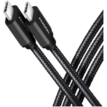 Axagon USB-C 3.2 Gen 1, 1 m. PD 60W, 3A. melns pīt