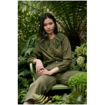 Seventy + Mochi Dylan Blouse - Pine : Size 8