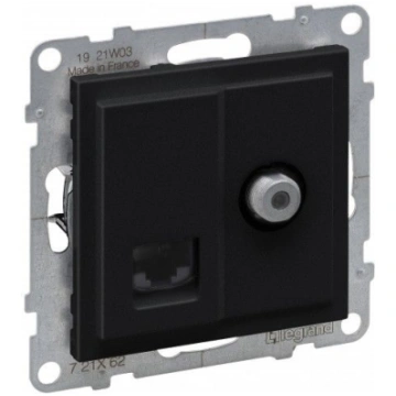 Melna RJ45+ TV ligzda SUNO Legrand 721462