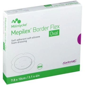 MEPILEX Border Flex Oval 7.8 x 10 cm brūču pārsējs