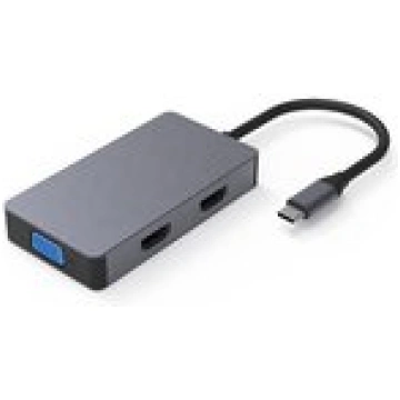 Extra digital Adapter USB Type-C - 2x HDMI, 1x VGA